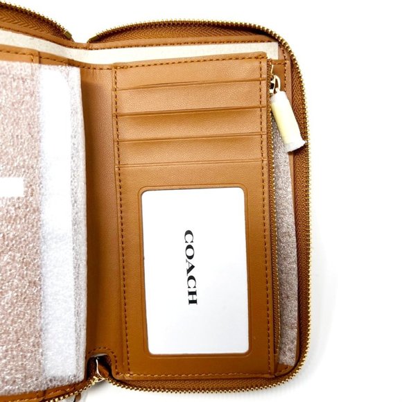 NWT Coach Medium ID Zip Wallet With Diary Embroidery Penny Multi Grained Leather - Picture 3 of 15